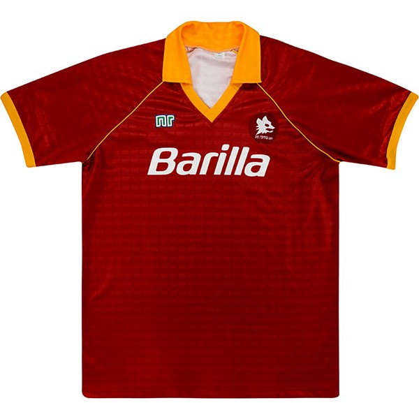 Camiseta As Roma 1ª Kit Retro 1990 1991 Naranja
